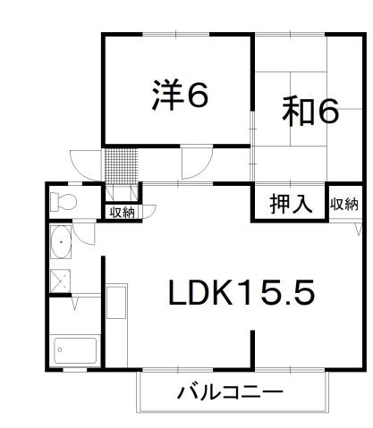 あかりみやわき(2LDK/2階)の間取り写真