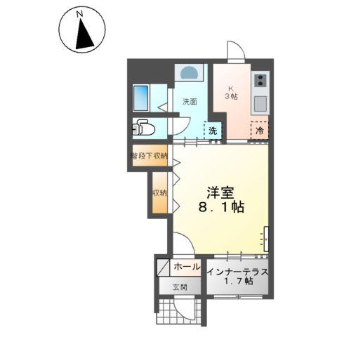 アリエス西条(1K/1階)の間取り写真