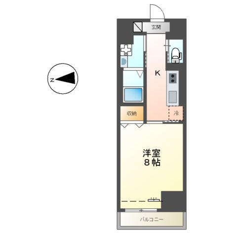 中央地所西条駅前ビル(1K/5階)の間取り写真