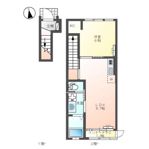 パーチェ(1LDK/2階)の間取り写真