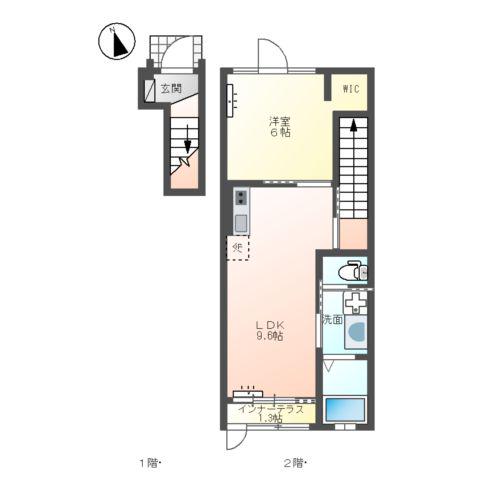 パーチェ(1LDK/2階)の間取り写真