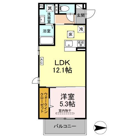 グレイスガーデンA(1LDK/1階)の間取り写真