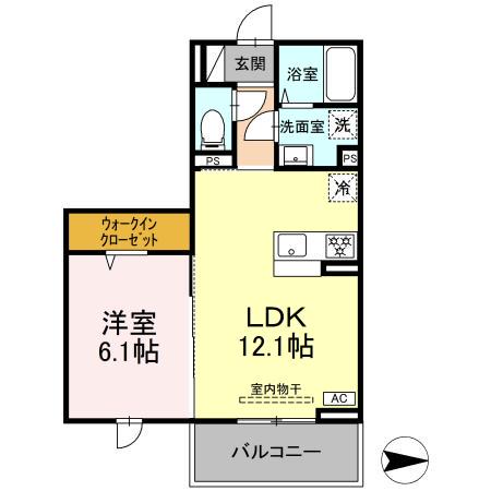 グレイスガーデンA(1LDK/2階)の間取り写真