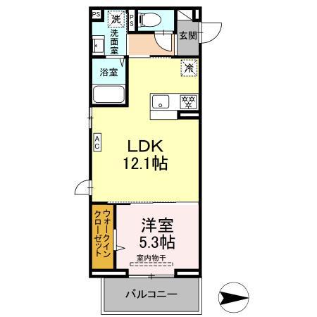 グレイスガーデンA(1LDK/3階)の間取り写真