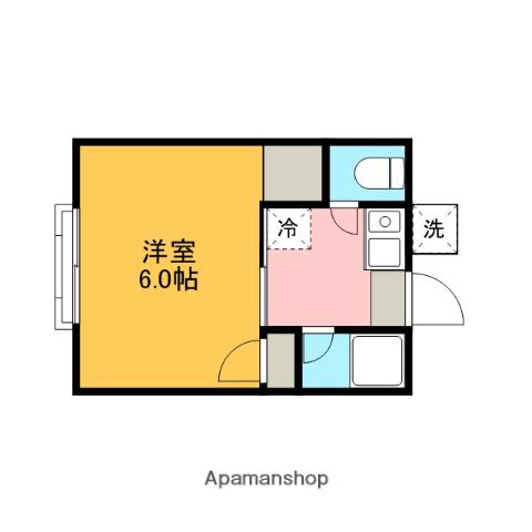 センターコート広大前通A(1K/2階)の間取り写真