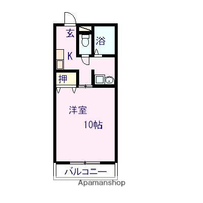 アルカディアⅢ(1K/4階)の間取り写真