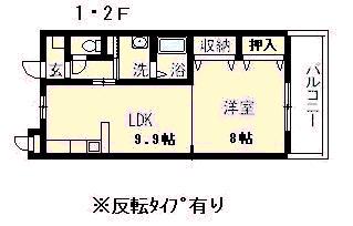プリムローズ(1LDK/1階)の間取り写真