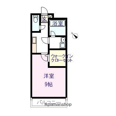 イミソーレ(1K/1階)の間取り写真
