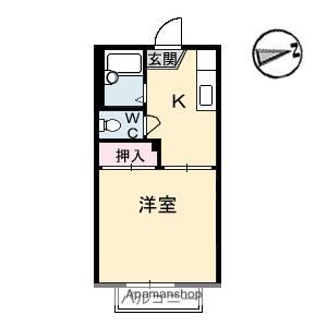 プレインコーポA棟(1K/2階)の間取り写真