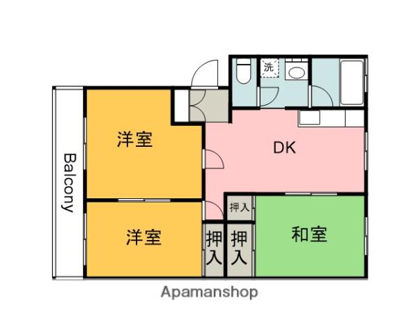 土屋マンション(3DK/4階)の間取り写真