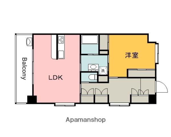 メディオコート大手町(1LDK/7階)の間取り写真