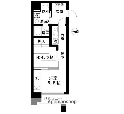 モア・マリオ平和公園(1DK/8階)の間取り写真