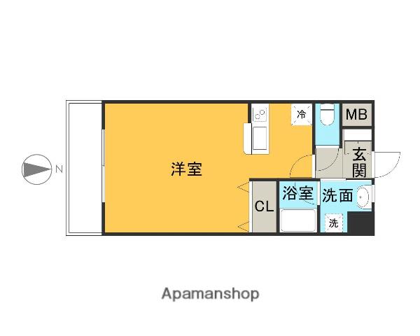 ミロワール舟入(ワンルーム/4階)の間取り写真