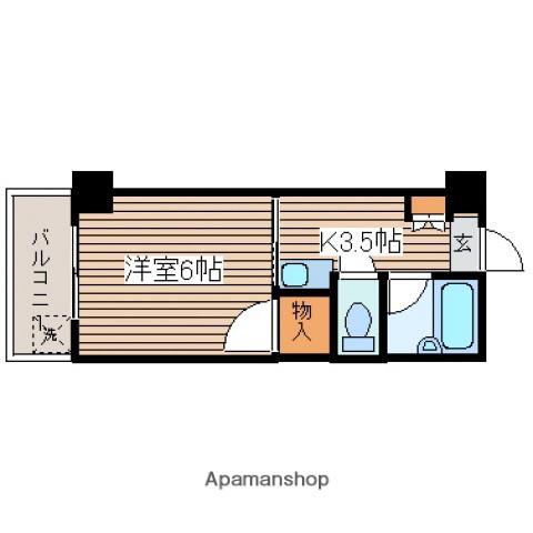 ソアール矢野(1K/3階)の間取り写真