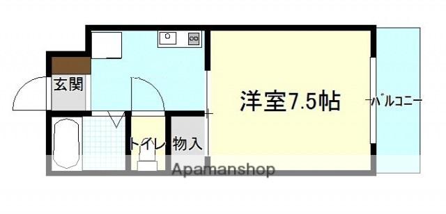 グリーンハイムタニモト(1K/2階)の間取り写真