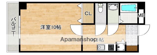 東雲パレス(1K/3階)の間取り写真