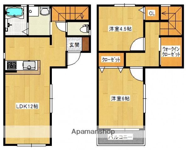 山陽本線 天神川駅 徒歩17分 2階建 築19年(2LDK)の間取り写真