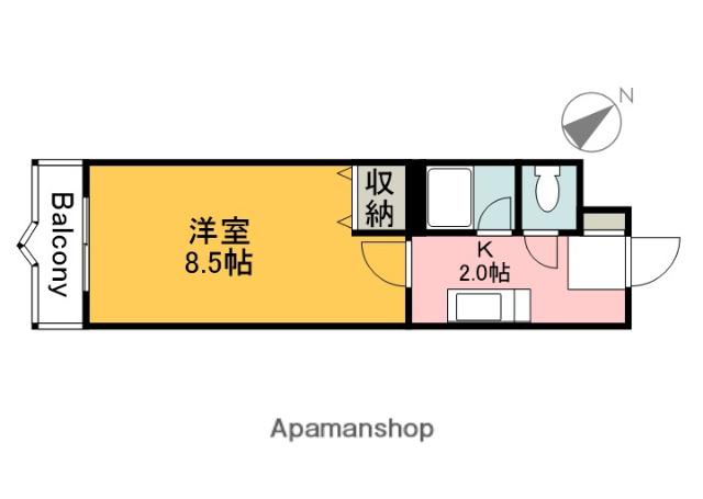 コンフォート祇園(1K/2階)の間取り写真