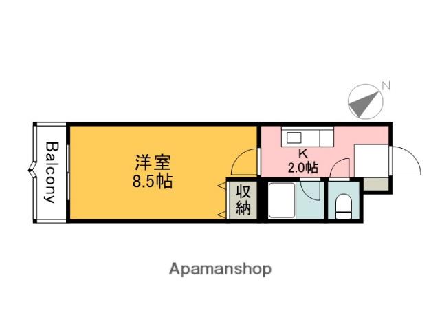 コンフォート祇園(1K/3階)の間取り写真