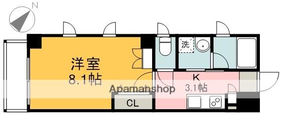 リフレスロイヤルシティⅡ(1K/5階)の間取り写真