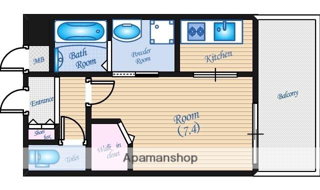 アクアシティ本川町(1K/12階)の間取り写真