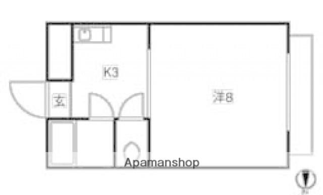 ハイツ矢賀新町Ⅰ(1K/4階)の間取り写真