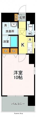 ジェイシティ八丁堀(1K/13階)の間取り写真