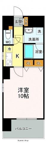 ジェイシティ八丁堀(1K/12階)の間取り写真