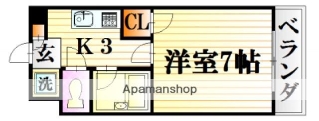 レジャンデールⅡ(1K/1階)の間取り写真