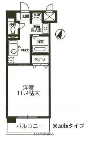 コートカメリア(1K/3階)の間取り写真