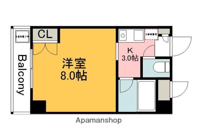 GRACIEUX河原町(1K/7階)の間取り写真