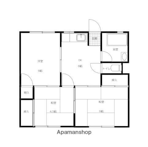 カツミビル(3DK/3階)の間取り写真