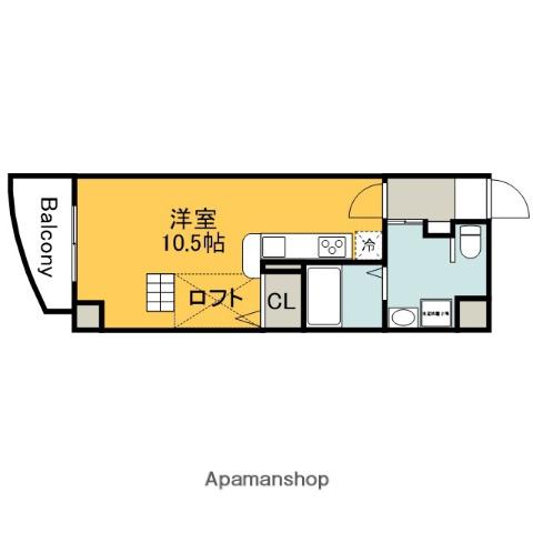 グランドポレストーネ東平塚(ワンルーム/2階)の間取り写真