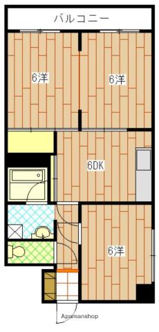 新中広ビル(3DK/4階)の間取り写真