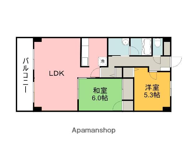 グランカーサ古江(2LDK/6階)の間取り写真