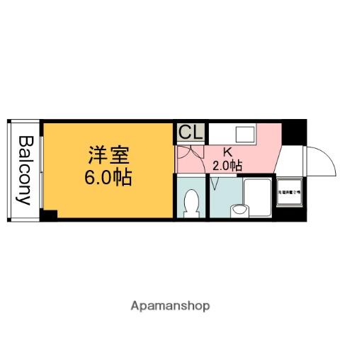 アヴニール古市橋(1K/3階)の間取り写真
