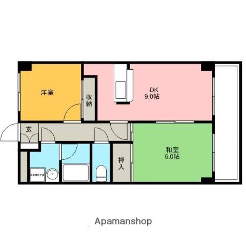 双葉ヒルズ横川駅前(2DK/4階)の間取り写真