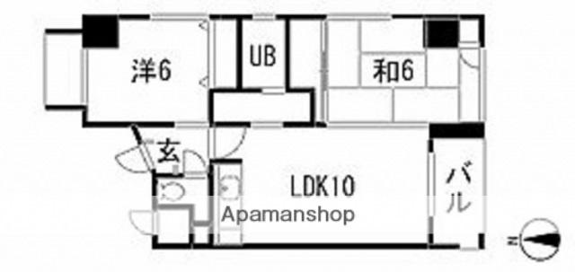 ブラウンハウス(2LDK/11階)の間取り写真