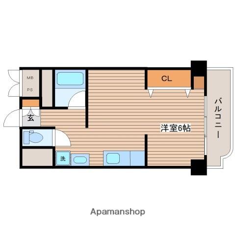 シャンボール東雲(ワンルーム/4階)の間取り写真