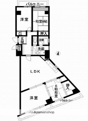新木谷ビル(4LDK/7階)の間取り写真