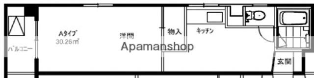 クレインリバーサイド(1DK/2階)の間取り写真