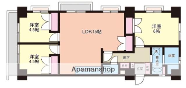セジュールHARA(3LDK/5階)の間取り写真