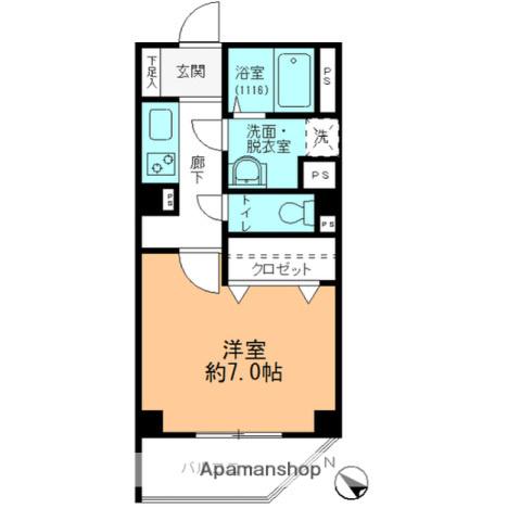 フォブール船越(1K/3階)の間取り写真