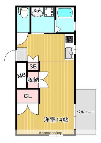 ハレルSA1ビル(ワンルーム/6階)の間取り写真