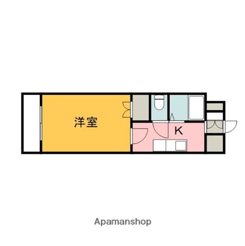 ドミールウエスト(1K/3階)の間取り写真