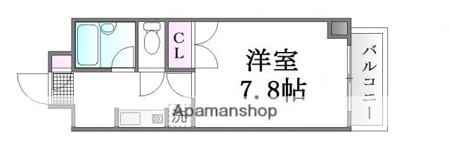 ドミールウエスト(1K/3階)の間取り写真