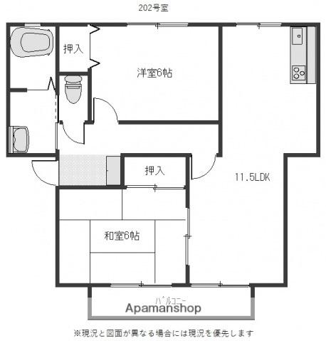 ウィンディアFURUBAYASI(2LDK/2階)の間取り写真