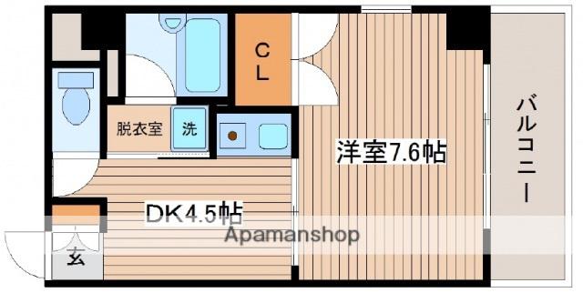 てづかビル(1DK/6階)の間取り写真