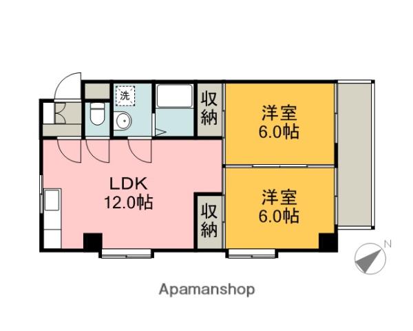 伊藤マンション(2LDK/4階)の間取り写真