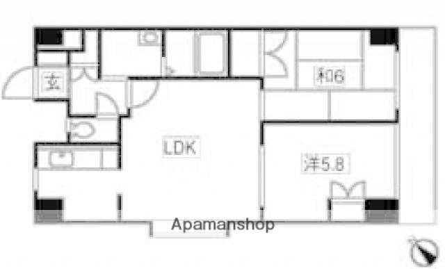 田部ビル(2LDK/10階)の間取り写真